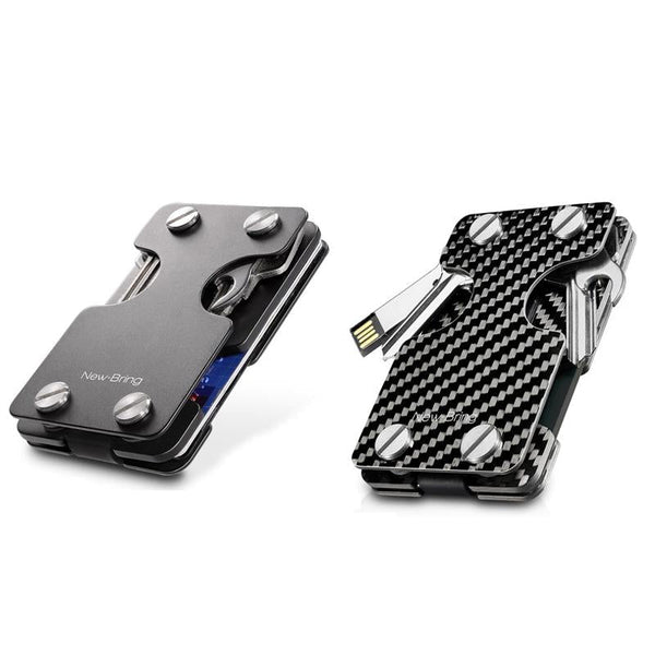 Multifunctional Edc Wallet For Keys & U Disk New Bring Metal Card Holder Carbon Fiber Wallets