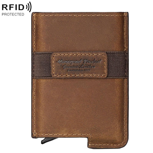 Leather Rfid Credit Card Holder Secure & Stylish Dark Brown Business Card Holders