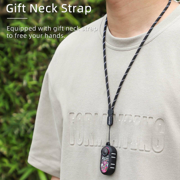 Black Insta360 Go Silicone Case With Cooling Skin And Neck Strap Camera Cases Bags & Covers