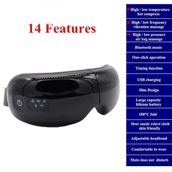 Rechargeable Eye Massager With Heat Air Pressure & Vibration White Massagers