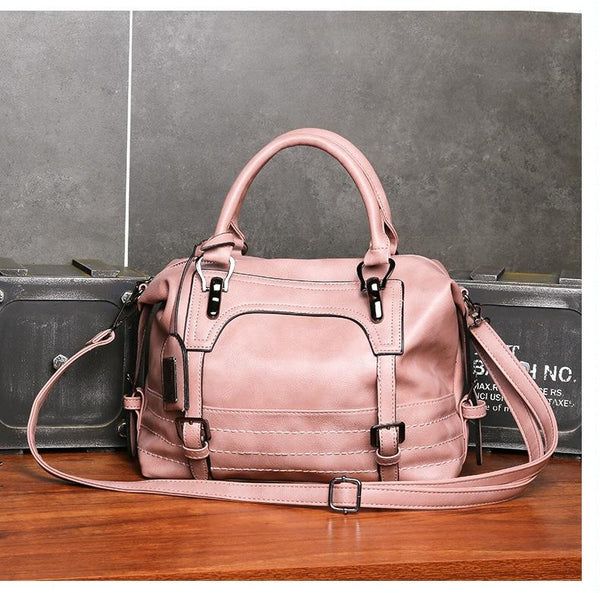 Soft Faced Casual Handbag Large Diagonal Shoulder Bag Pink Women's Bags & Handbags