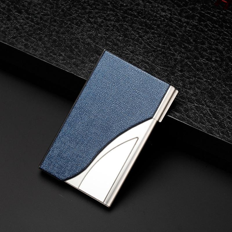 Stainless Steel Business Card Case Large Capacity Oracle Blue Business Card Holders
