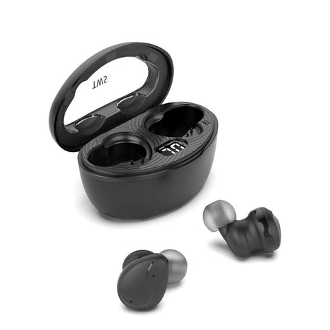 Wireless Bluetooth Headset With Power Display Mini Black Headsets