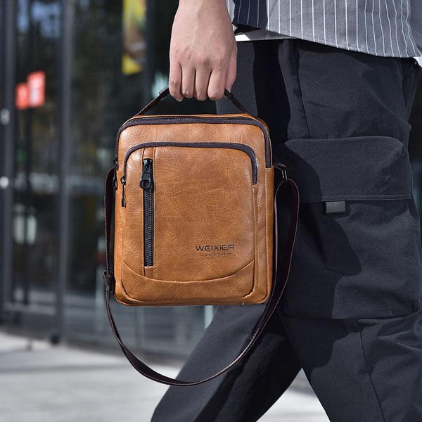 Waterproof Business Crossbody Bag Large Capacity Dark Brown Bags