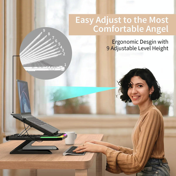 Laptop Stand With 9 Levels Of Lighting Pink Stands Holders & Car Mounts