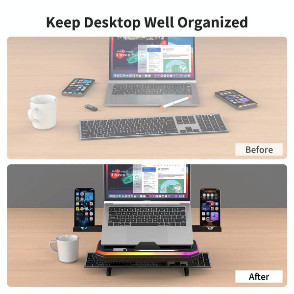 Laptop Stand With 9 Levels Of Lighting Pink Stands Holders & Car Mounts