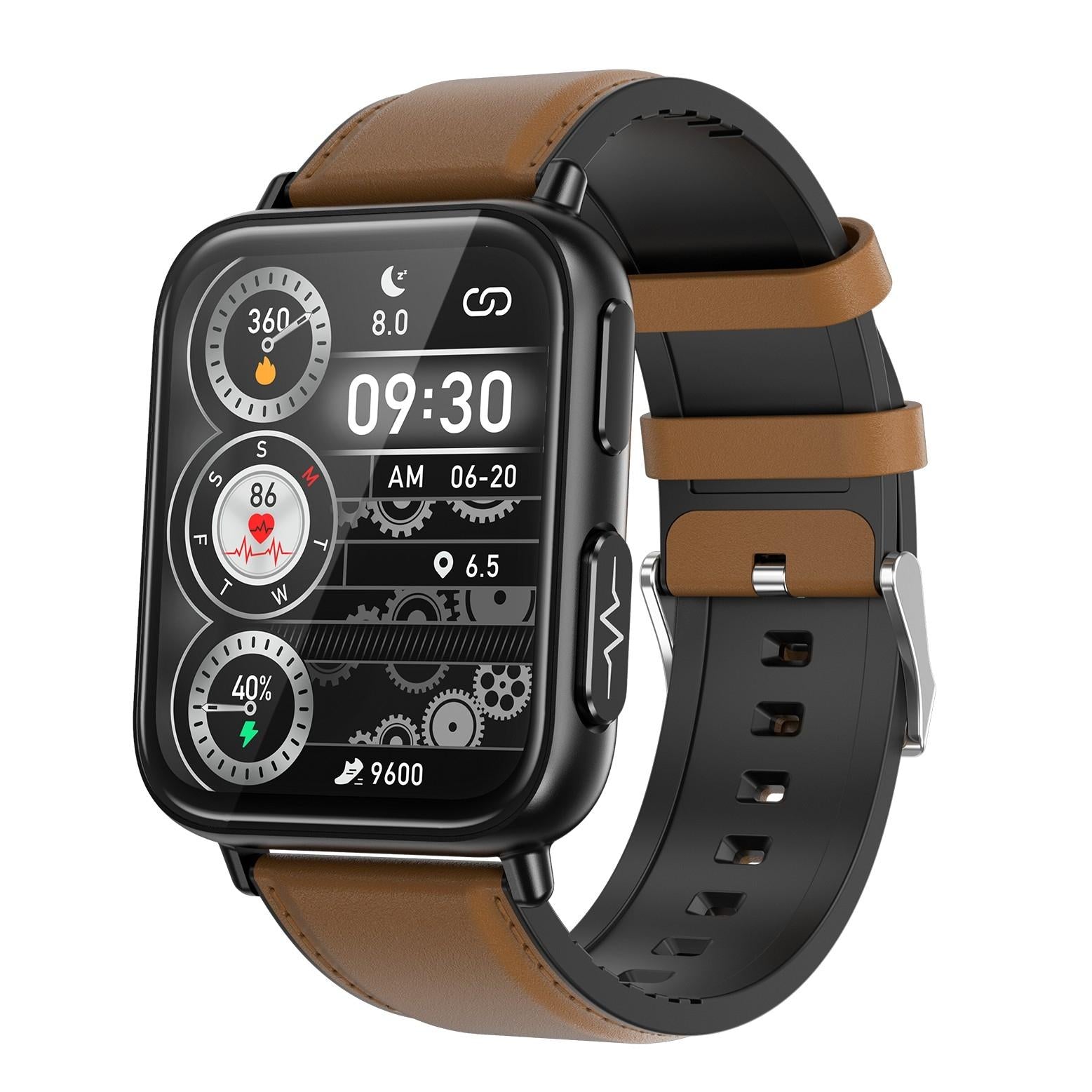 1.91 Inch Waterproof Smart Watch With Ai Diagnosis & Health Monitoring Brown Smart Watches