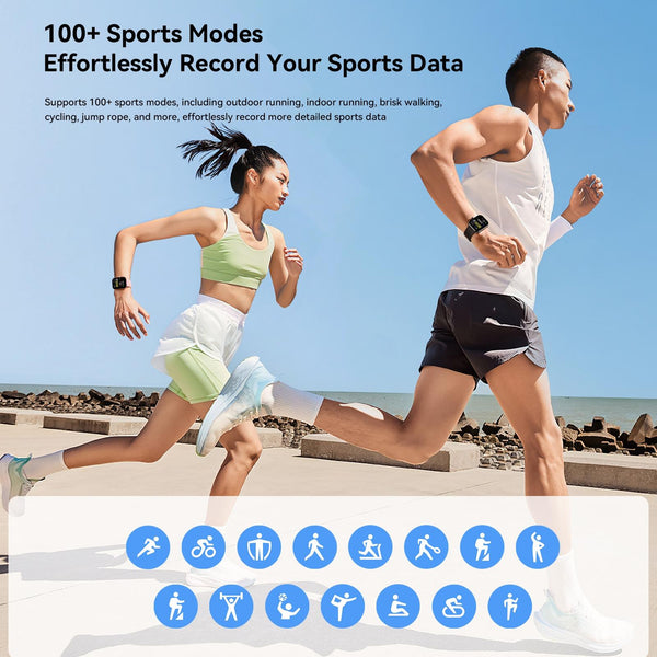 1.96 Screen Inch Smart Watch With Bt Call & Heart Rate Graphite Black Smart Watches