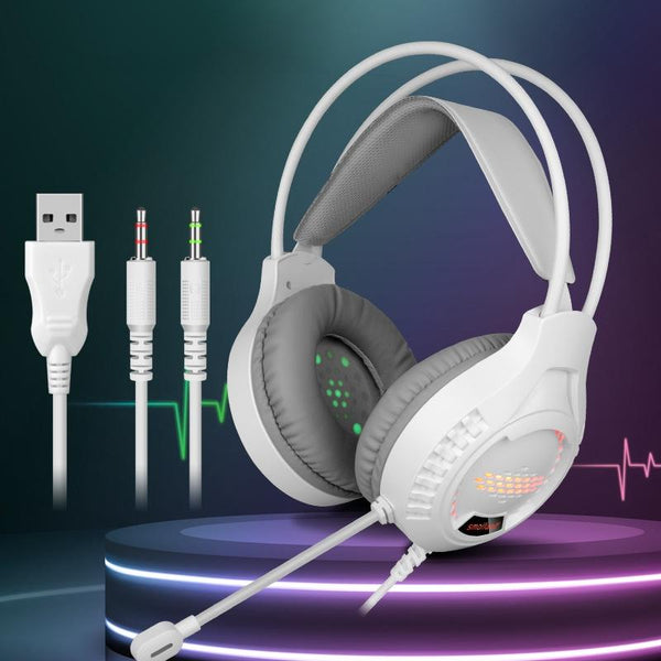 3.5Mm Luminous Game Headset For Desktop Pink Headsets