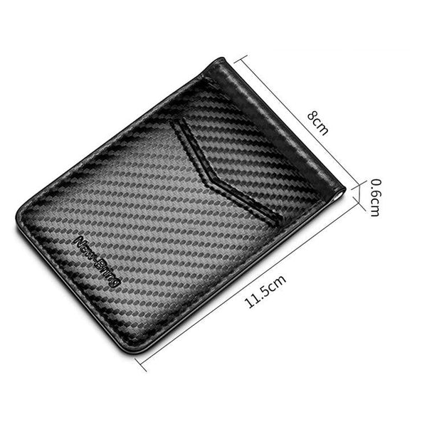 Ultra Thin Rfid Card Holder For Men Secure Multi Id Leather Case Carbon Fiber Wallets