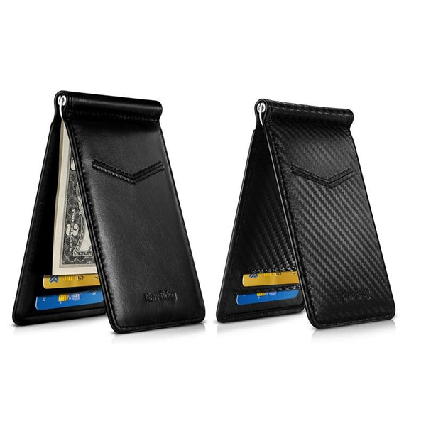 Ultra Thin Rfid Card Holder For Men Secure Multi Id Leather Case Carbon Fiber Wallets