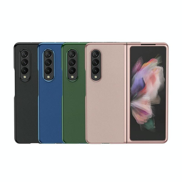 For Samsung Galaxy Z Fold4 5G Leather Plated Phone Cover Blue Cases Covers & Skins