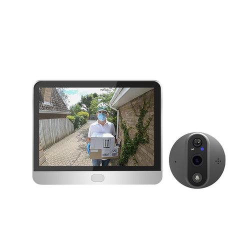 4.3 Inch Colour Screen Graffiti Hidden 1080P Wifi Smart Cat Eye Video Doorbell White Smart Doorbells