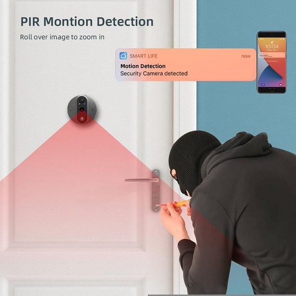 4.3 Inch Colour Screen Graffiti Hidden 1080P Wifi Smart Cat Eye Video Doorbell White Smart Doorbells