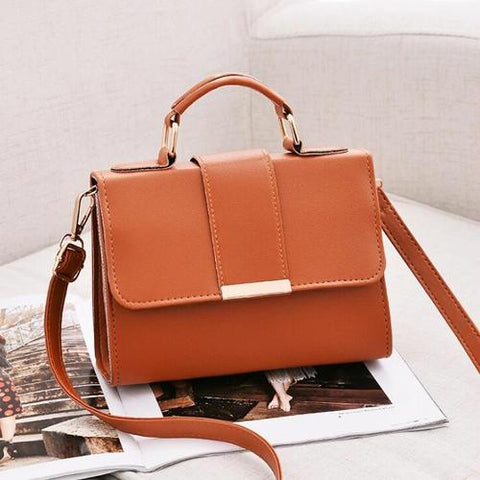 Women Small Leather Shoulder Bag Flap Crossbody Messenger Brown Women's Bags & Handbags