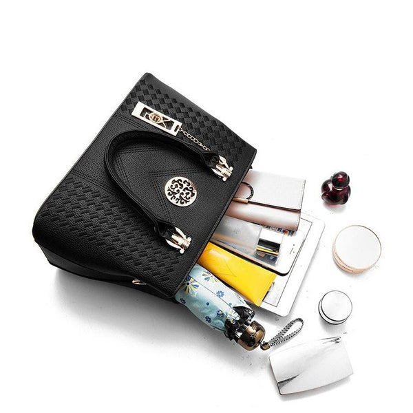 Women Leather Messenger Handbag Stylish And Functional Gray Women's Bags & Handbags