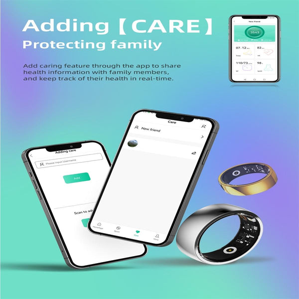 Smart Ring For Health Monitoring And Family Care Size 22 Gold Activity Trackers