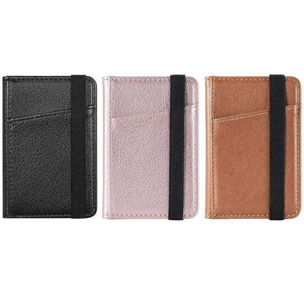 Pu Leather Phone Card Holder With Bracket Multifunctional Brown Business Card Holders