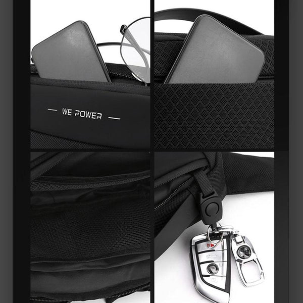 Multi Functional Men Crossbody Bag Outdoor Sports Waist With Shoulder Strap Grey Bags