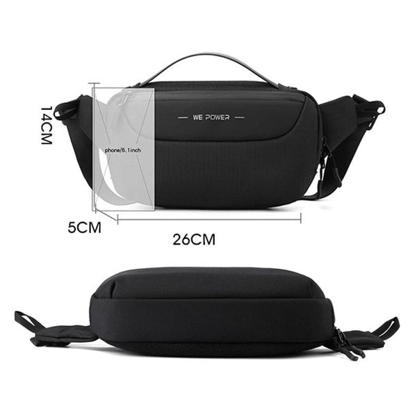 Multi Functional Men Crossbody Bag Outdoor Sports Waist With Shoulder Strap Grey Bags