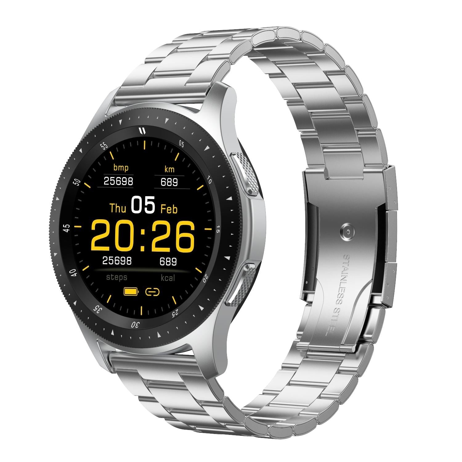 Waterproof Smart Bracelet With Touch Screen Bluetooth Call And Heart Rate Monitor Silver Smart Watches