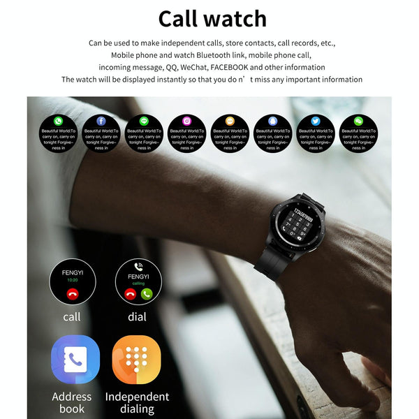 Waterproof Smart Bracelet With Touch Screen Bluetooth Call And Heart Rate Monitor Silver Smart Watches