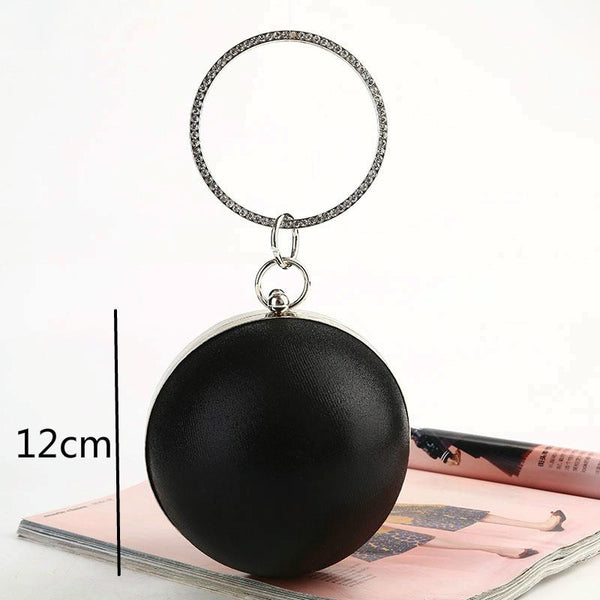 Chic Round Ball Clutch For Evening Events Gold Women's Bags & Handbags