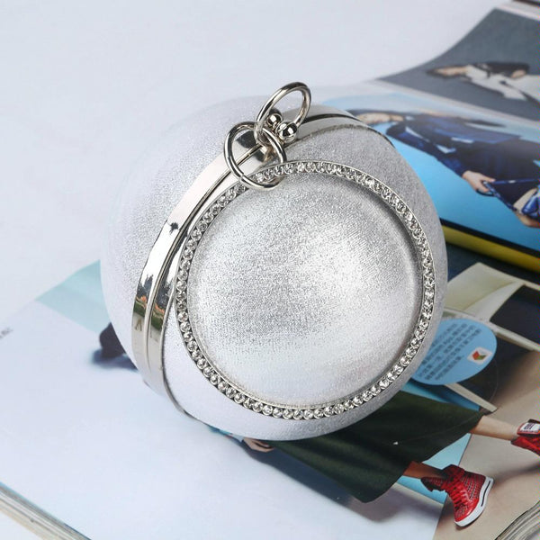 Chic Round Ball Clutch For Evening Events Gold Women's Bags & Handbags