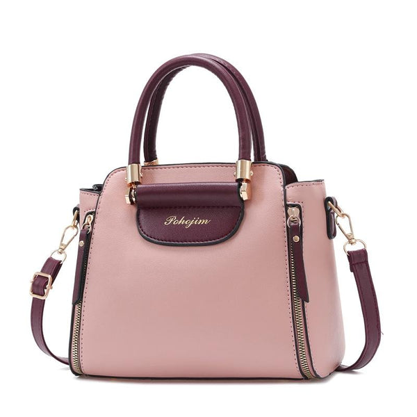Large Capacity Women Colorblock Crossbody Bag Pink Women's Bags & Handbags