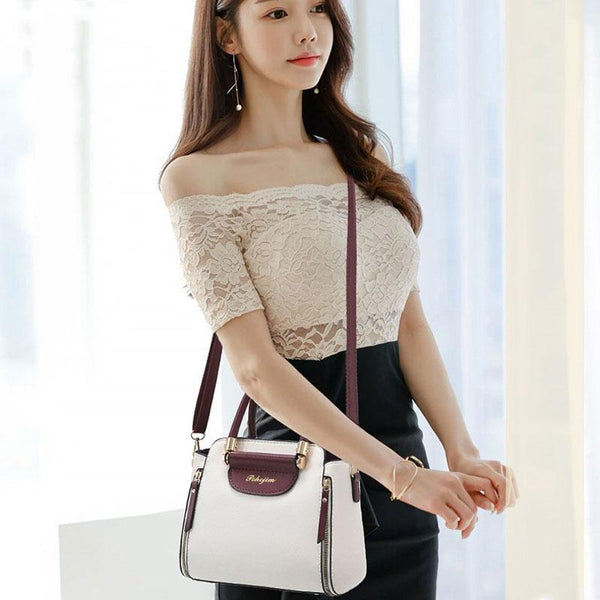 Large Capacity Women Colorblock Crossbody Bag Pink Women's Bags & Handbags