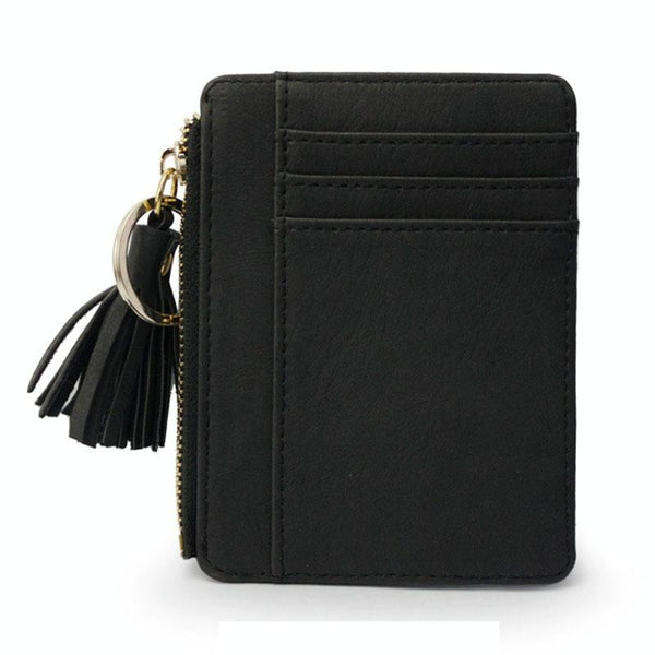 Compact Card Holder With Large Capacity Cute Mini Coin Purse Black Business Card Holders