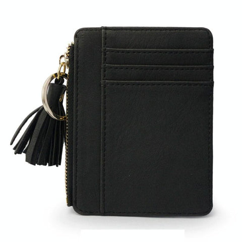 Compact Card Holder With Large Capacity Cute Mini Coin Purse Black Business Card Holders