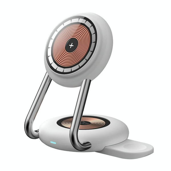 15W 3 In Transparent Magnetic Wireless Charger White Chargers & Cradles