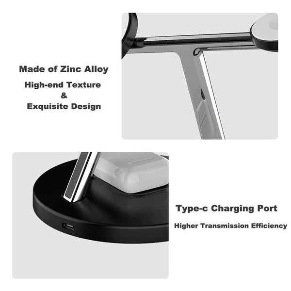 3 In 1 Magnetic Wireless Charger For Mobile Devices White Chargers & Cradles