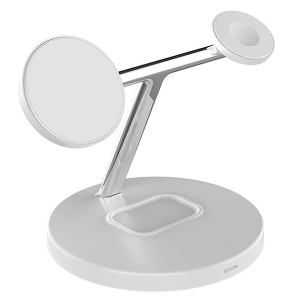 3 In 1 Magnetic Wireless Charger For Mobile Devices White Chargers & Cradles