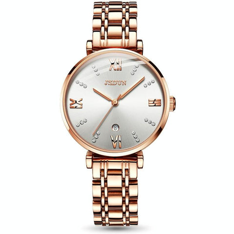 Stylish Waterproof Quartz Watch For Women Ultra Thin Design White Watches