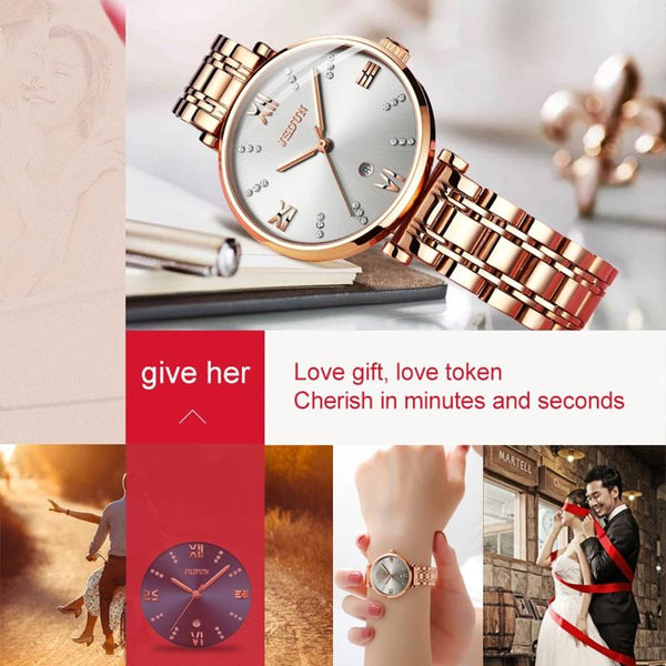 Stylish Waterproof Quartz Watch For Women Ultra Thin Design White Watches