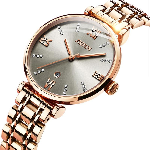 Stylish Waterproof Quartz Watch For Women Ultra Thin Design White Watches