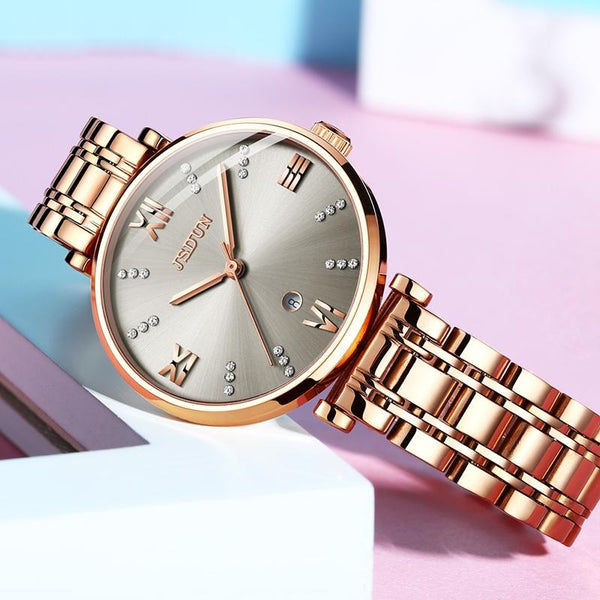 Stylish Waterproof Quartz Watch For Women Ultra Thin Design White Watches