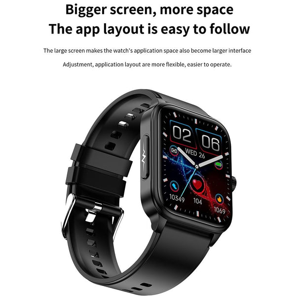 1.91 Inch Ip67 Waterproof Silicone Band Smart Watch Support Ecg / Non Invasive Blood Glucose Measurement Blue Smart Watches