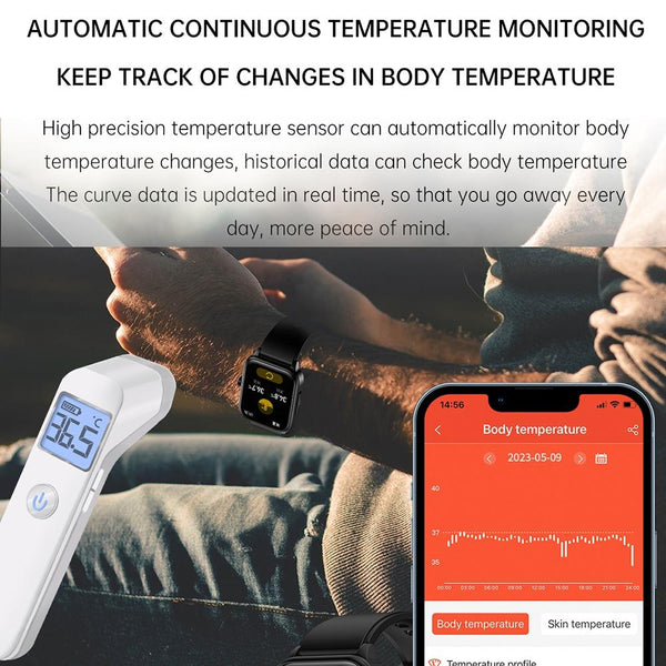 1.91 Inch Ip67 Waterproof Silicone Band Smart Watch Support Ecg / Non Invasive Blood Glucose Measurement Blue Smart Watches