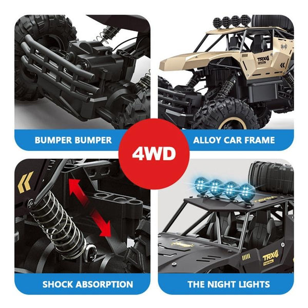 4Wd Oversized Alloy Six Wheel Vehicle Rc Car Gold Rc Model Vehicles
