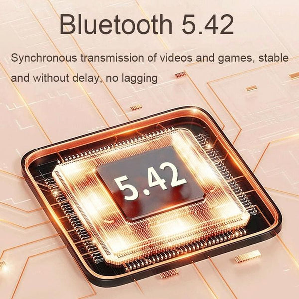 Wireless Dual Mic Bluetooth Earphones With Noise Reduction And Led Display White Earbuds