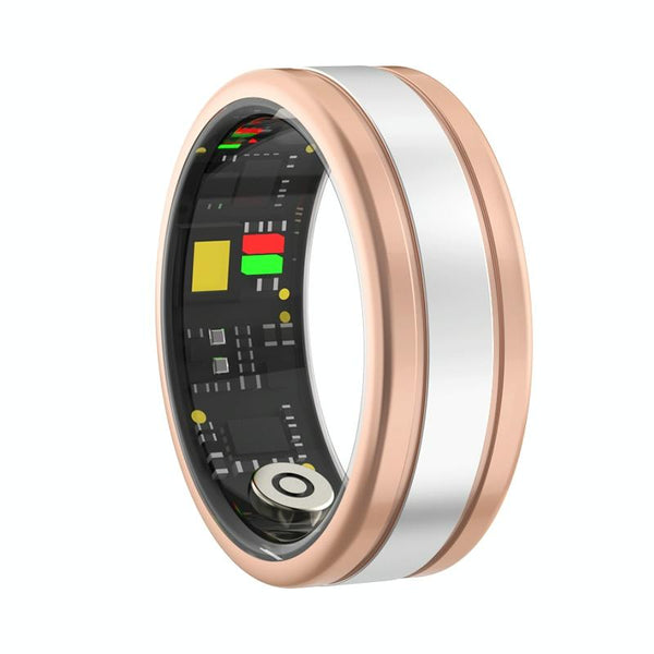 Smart Ring With Heart Rate Blood Oxygen Sleep & Sports Modes Size 11 Gold Activity Trackers
