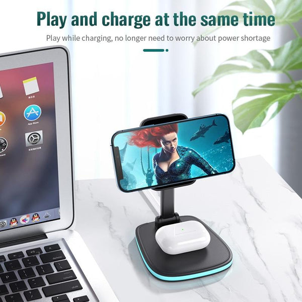 15W Multifunctional Desktop Wireless Charger White Chargers & Cradles