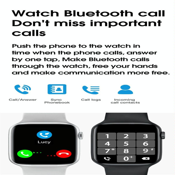 1.75 Inch Ips Smart Watch Waterproof Temp / Heart Bp Sleep Monitoring White Smart Watches