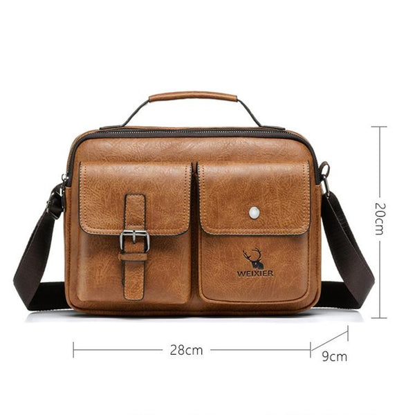 Retro Shoulder Bag For Men Large Capacity Light Brown Bags