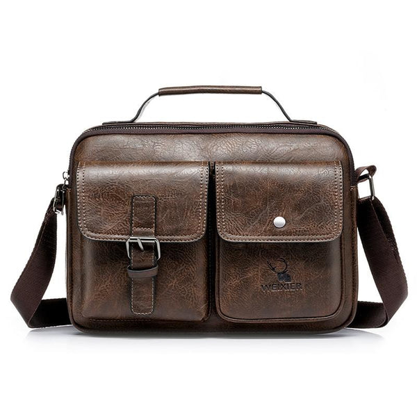 Retro Shoulder Bag For Men Large Capacity Light Brown Bags