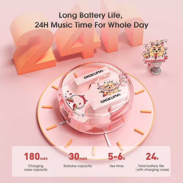 Wireless Cartoon Bluetooth Earphones Transparent Design White Earbuds