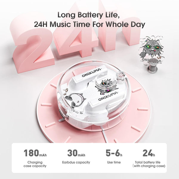 Wireless Cartoon Bluetooth Earphones Transparent Design White Earbuds